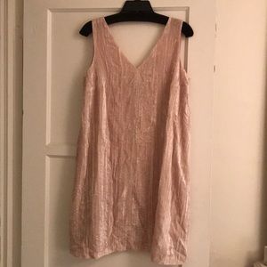 LOFT Pink Crushed Velvet Swing dress